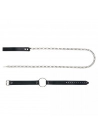 Черный поводок и чокер с кольцом Rada - Rebelts - купить с доставкой в Пензе