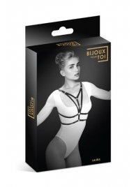 Черная упряжь на грудь Laura - Bijoux Pour Toi - купить с доставкой в Пензе