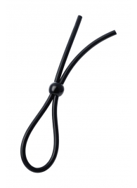 Черное лассо на пенис с одной бусиной - A-toys - в Пензе купить с доставкой