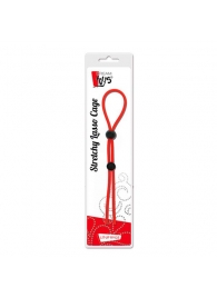 Красное лассо на пенис с двумя бусинами STRETCHY LASSO CAGE - Dream Toys - в Пензе купить с доставкой