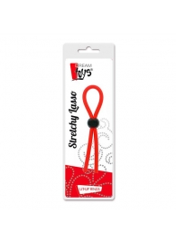 Красное эрекционное лассо с одной бусинкой-утяжкой STRETCHY THICK LASSO - Dream Toys - в Пензе купить с доставкой
