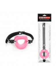 Розовый кляп-губки на черном ремешке - Notabu - купить с доставкой в Пензе