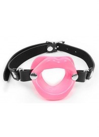 Розовый кляп-губки на черном ремешке - Notabu - купить с доставкой в Пензе