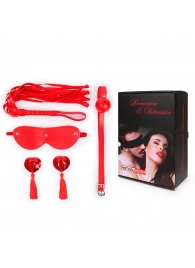 Пикантный набор БДСМ из 4 предметов в красном цвете - Notabu - купить с доставкой в Пензе