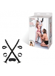 Чёрный набор для фиксации у двери - Lux Fetish - купить с доставкой в Пензе