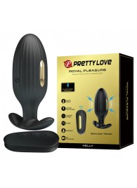 Черная анальная вибропробка с электростимуляцией и пультом ДУ Royal Pleasure - 9,2 см. - Baile - купить с доставкой в Пензе