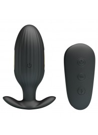 Черная анальная вибропробка с электростимуляцией и пультом ДУ Royal Pleasure - 9,2 см. - Baile - купить с доставкой в Пензе