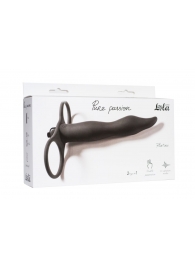 Черная вибронасадка для двойного проникновения Flirtini - 15,9 см. - Lola Games - купить с доставкой в Пензе