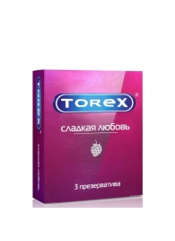 Презервативы Torex  Сладкая любовь  с ароматом клубники - 3 шт. - Torex - купить с доставкой в Пензе