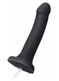 Черный фаллос с имитацией эякуляции Silicon Cum Dildo L - 19,6 см. - Strap-on-me - купить с доставкой в Пензе