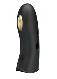 Черная вибронасадка на палец с электростимуляцией Marico - Baile - купить с доставкой в Пензе