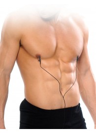 Черные электрические зажимы для сосков Shock Therapy Nipple Clamps - Pipedream - купить с доставкой в Пензе