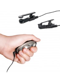 Черные электрические зажимы для сосков Shock Therapy Nipple Clamps - Pipedream - купить с доставкой в Пензе