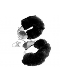 Металлические наручники Furry Love Cuffs с черным мехом - Pipedream - купить с доставкой в Пензе