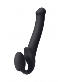 Черный безремневой страпон Silicone Bendable Strap-On M - Strap-on-me - купить с доставкой в Пензе