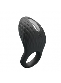 Черное эрекционное виброкольцо с рельефным дизайном Heloise - Baile - в Пензе купить с доставкой