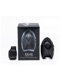 Темно-серый инновационный мужской осциллятор PULSE SOLO LUX с пультом ДУ - Hot Octopuss - в Пензе купить с доставкой