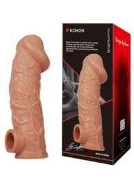 Телесная насадка на фаллос с фиксацией мошонки EXTREME SLEEVE - 15,6 см. - KOKOS - в Пензе купить с доставкой
