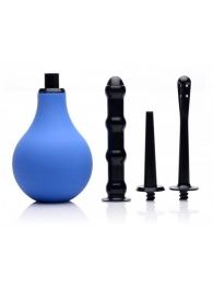 Анальный душ с 3 насадками Premium One-way Valve Anal Douche Set - XR Brands - купить с доставкой в Пензе