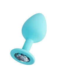 Мятная анальная втулка Brilliant с прозрачным кристаллом - 8 см. - ToyFa - купить с доставкой в Пензе