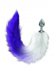 Серебристая анальная пробка с фиолетовым хвостом Galaxy - Lola Games - купить с доставкой в Пензе