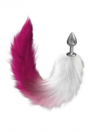 Серебристая анальная пробка с розовым хвостом Starlit - Lola Games - купить с доставкой в Пензе