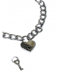 Серебристый ошейник Embrace с ключиком - Lola Games - купить с доставкой в Пензе