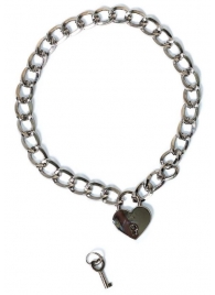 Серебристый ошейник Embrace с ключиком - Lola Games - купить с доставкой в Пензе