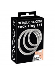 Набор из 3 эрекционных колец под металл Metallic Silicone Cock Ring Set - Orion - в Пензе купить с доставкой