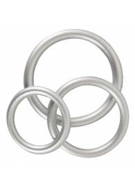 Набор из 3 эрекционных колец под металл Metallic Silicone Cock Ring Set - Orion - в Пензе купить с доставкой
