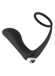 Черное эрекционное кольцо с анальной вибропробкой Vibrating Ring   Plug - Orion - в Пензе купить с доставкой