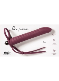 Бордовая вибронасадка для двойного проникновения Rori - 17 см. - Lola Games - купить с доставкой в Пензе