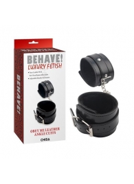 Черные оковы на ноги Obey Me Leather Ankle Cuffs - Chisa - купить с доставкой в Пензе