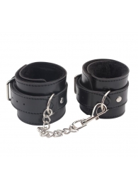 Черные оковы на ноги Obey Me Leather Ankle Cuffs - Chisa - купить с доставкой в Пензе