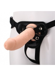 Черные трусики с телесной насадкой STRAP ON REAL DILDO - 21 см. - Dream Toys - купить с доставкой в Пензе