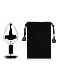 Серебристая анальная пробка с прозрачным стразом - 7,2 см. - Anal Jewelry Plug - купить с доставкой в Пензе