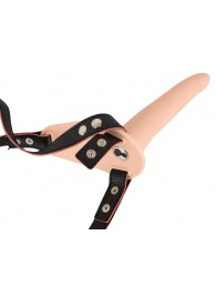 Телесный поясной страпон с вибрацией Vibrating Strap-On - 15,7 см. - Orion - купить с доставкой в Пензе