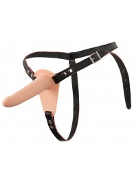 Телесный поясной страпон с вибрацией Vibrating Strap-On - 15,7 см. - Orion - купить с доставкой в Пензе