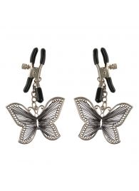 Зажимы на соски с бабочками Butterfly Nipple Clamps - Pipedream - купить с доставкой в Пензе