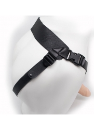 Пустотелый фаллопротез-реалистик на ремешках с заклепками - 17 см. - LOVETOY (А-Полимер) - купить с доставкой в Пензе