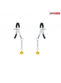 Оригинальные зажимы на соски с желтыми шариками - Notabu - купить с доставкой в Пензе