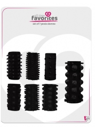 Набор из 7 черных насадок PENIS SLEEVES SET - Dream Toys - в Пензе купить с доставкой