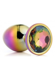 Голографическая анальная втулка с радужным кристаллом - 7,1 см. - Dream Toys - купить с доставкой в Пензе