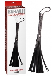 Черная многохвостая плеть Pleasure Whip - 46 см. - Chisa - купить с доставкой в Пензе