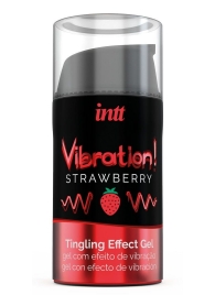 Жидкий интимный гель с эффектом вибрации Vibration! Strawberry - 15 мл. - INTT - купить с доставкой в Пензе