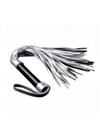 Серебристая плетка Struggle My Flogger с черной ручкой - 45 см. - Lovetoy - купить с доставкой в Пензе