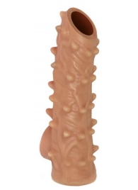 Телесная насадка с шипами и открытой головкой Nude Sleeve L - 14 см. - KOKOS - в Пензе купить с доставкой