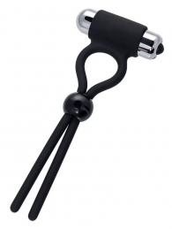 Черное эрекционное лассо Ect с виброэлементом - A-toys - в Пензе купить с доставкой