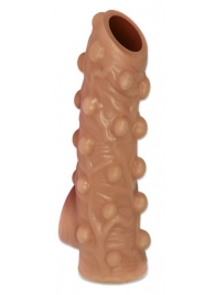 Телесная насадка с бугорками и открытой головкой Nude Sleeve S - 10 см. - KOKOS - в Пензе купить с доставкой