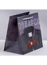 Ламинированный квадратный пакет «Мужской стиль» - 14 х 14 х 9 см. - Сима-Ленд - купить с доставкой в Пензе